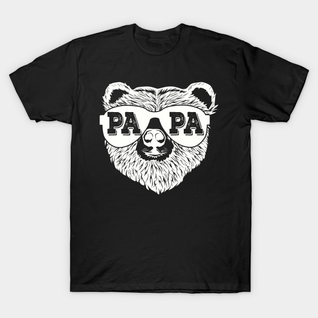 Retro Papa Bear New Dad Father's Day Daddy Birthday Family T-Shirt by SilverLake